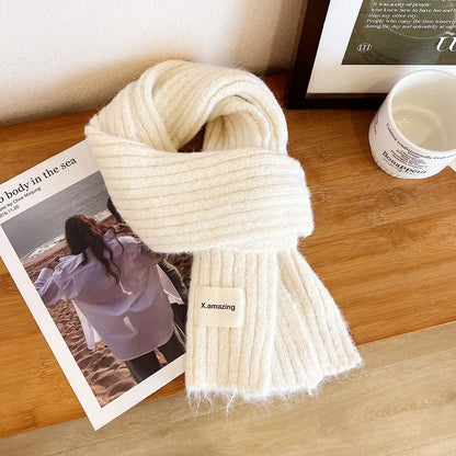 Soft Knit Winter Scarf - Cream One Size