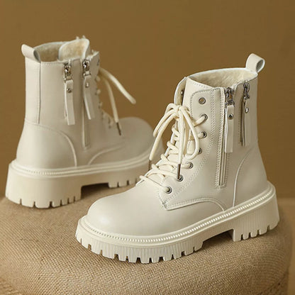 Lace-Up Ankle Combat Boots -