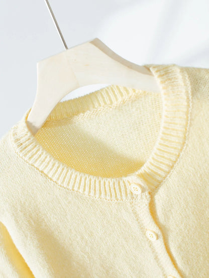 Button-Up Long Sleeve Knit Cardigan -