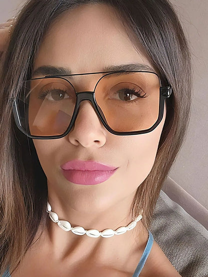 Oversized Square Frame Fashion Sunglasses - styleA One Size