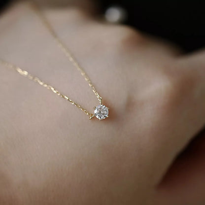 Sterling Silver Zircon Necklace -
