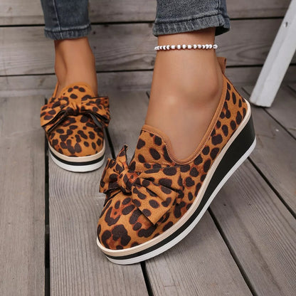 Leopard Print Platform Loafers -