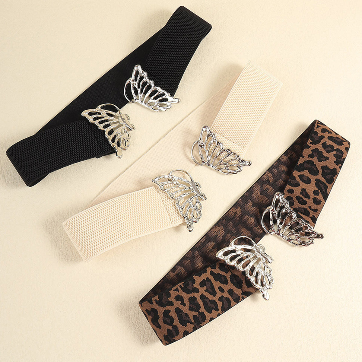 Butterfly Alloy Buckle Elastic Belt -