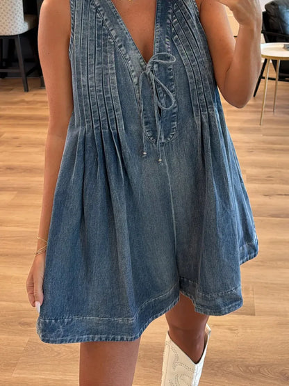 Tied Romper with Pockets -