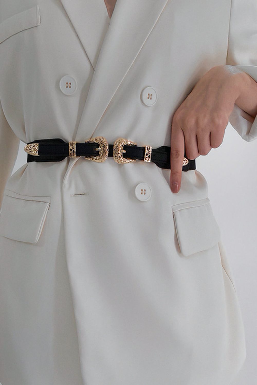 Double Buckle Elastic Belt -