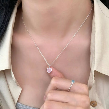 Sterling Silver Heart Pendant Necklace -
