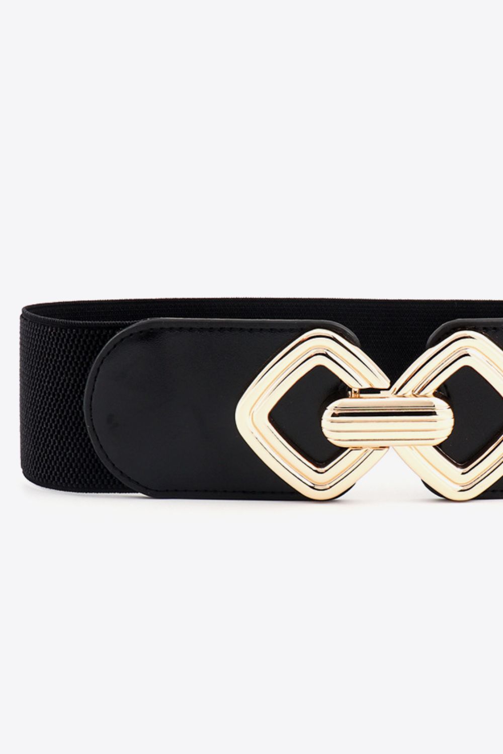 Geometric Buckle Elastic Wide Belt -
