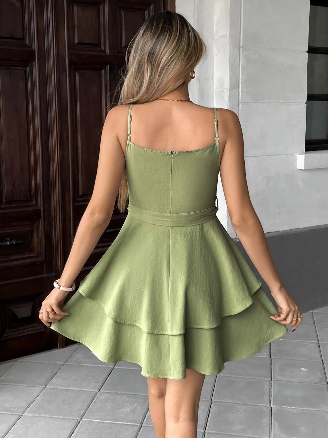 Ruffle Layered Cami Mini Dress -