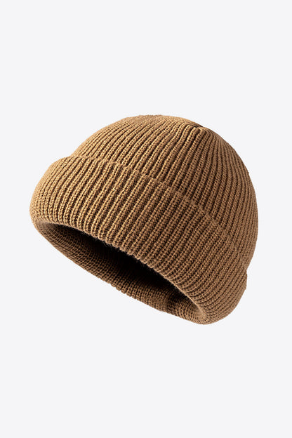 Calling For Winter Rib-Knit Beanie - Brown One Size