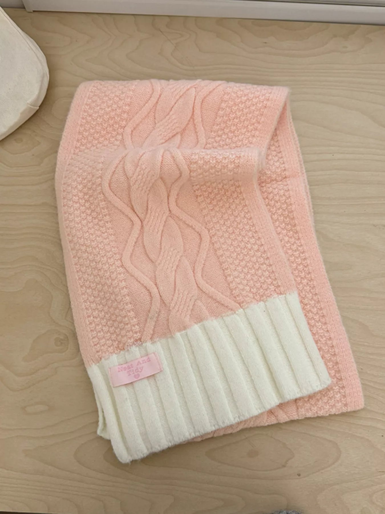 Two-Tone Knitted Warm Scarf -