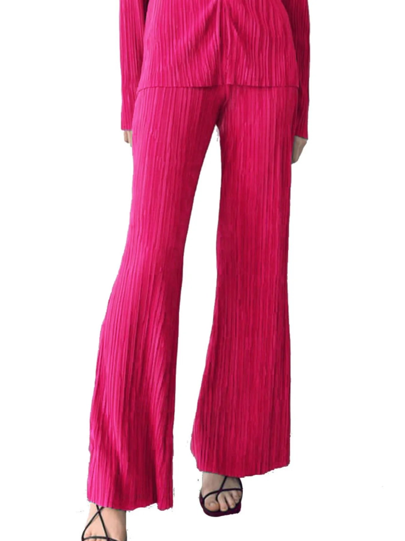 Texture Long Sleeve Top and Pants Lounge Set -