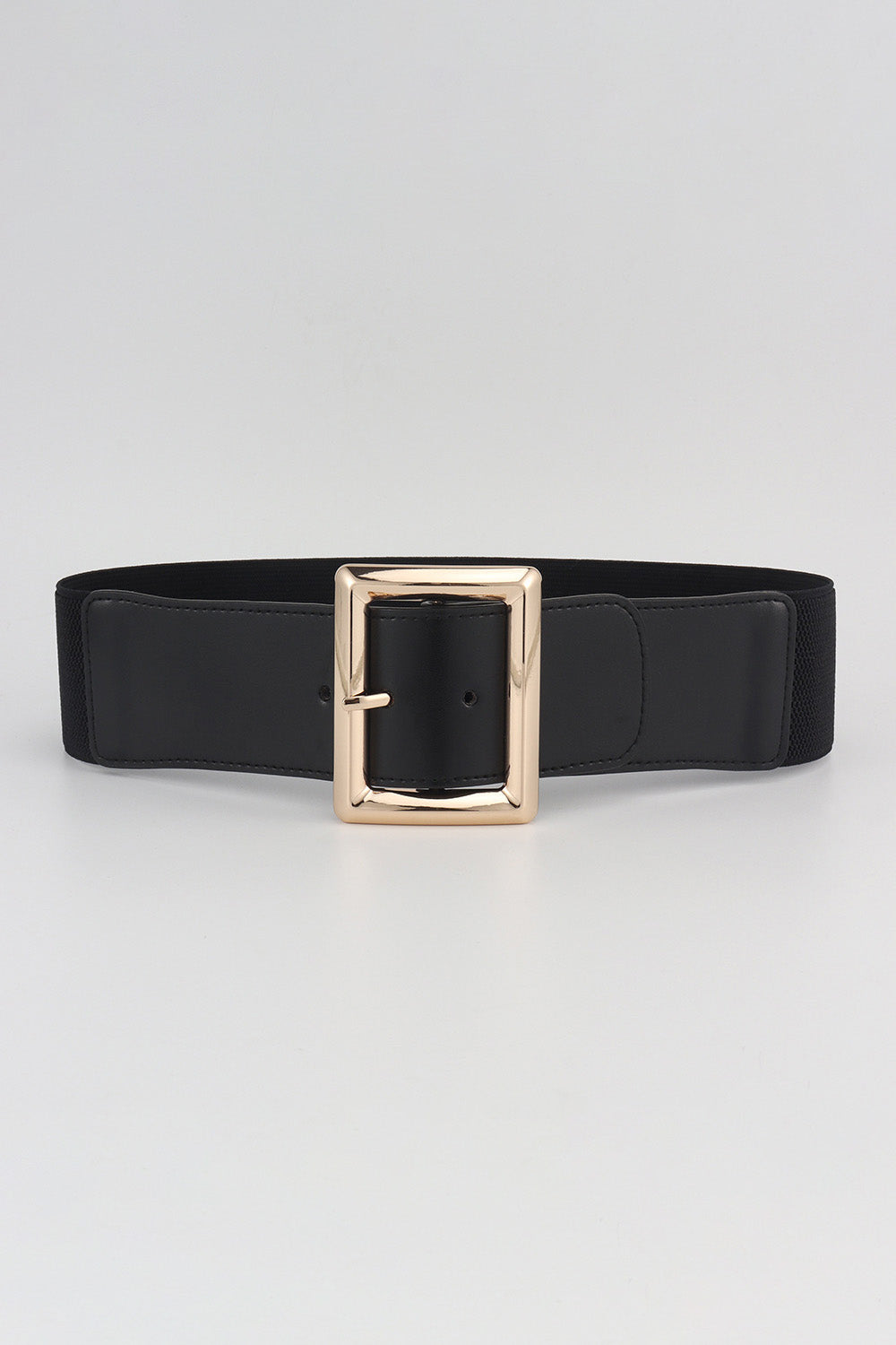 Rectangle Buckle Elastic Wide Belt -