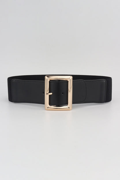 Rectangle Buckle Elastic Wide Belt -