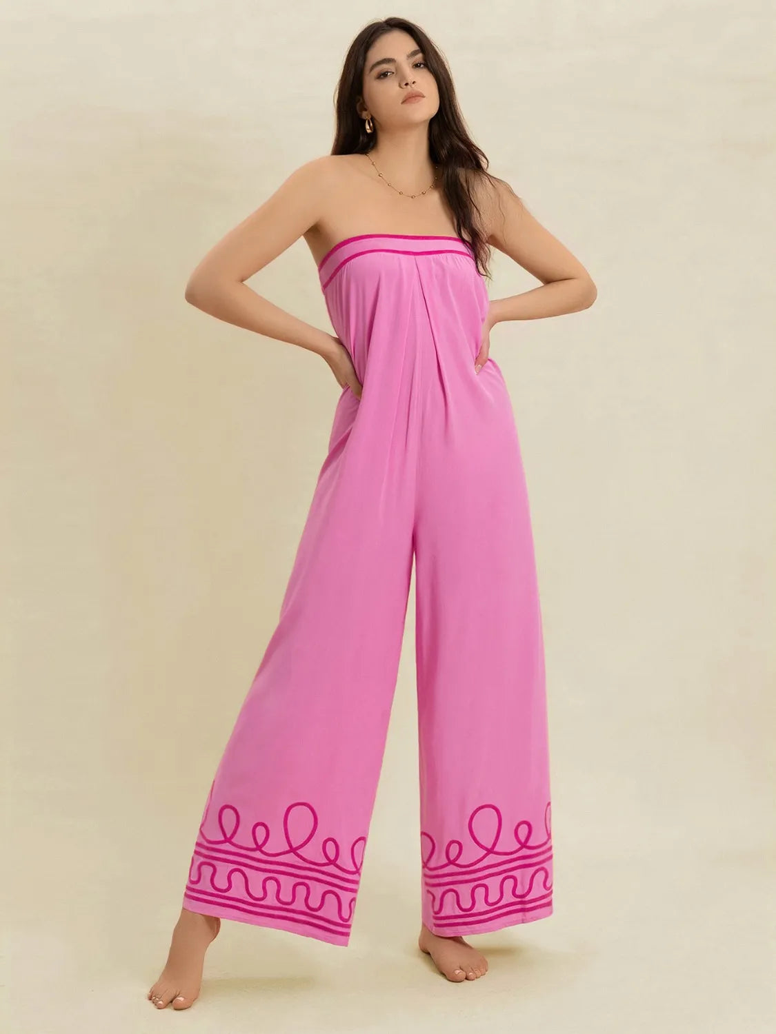 Wide Leg Tube Jumpsuit -