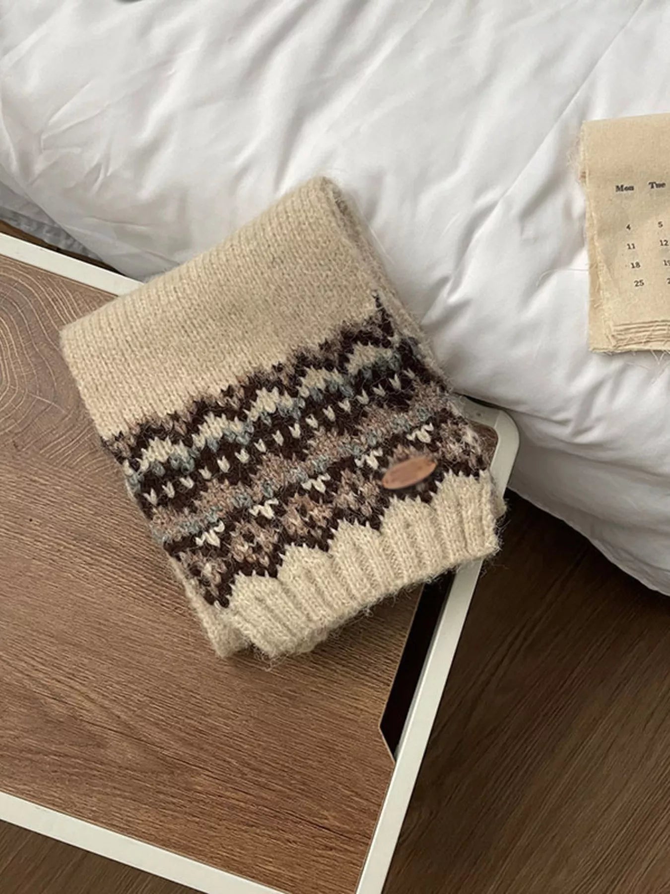 Nordic Pattern Knitted Winter Scarf -