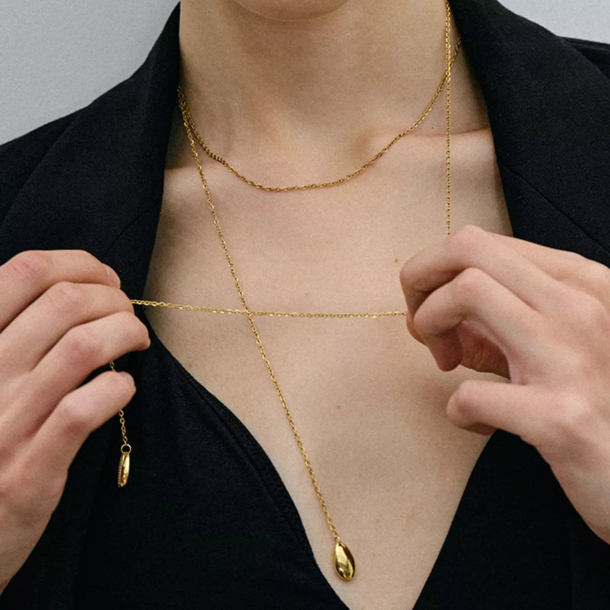 Gold-Plated Y-Shaped Necklace -
