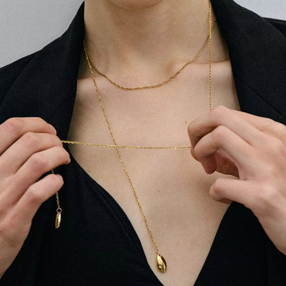 Gold-Plated Y-Shaped Necklace -