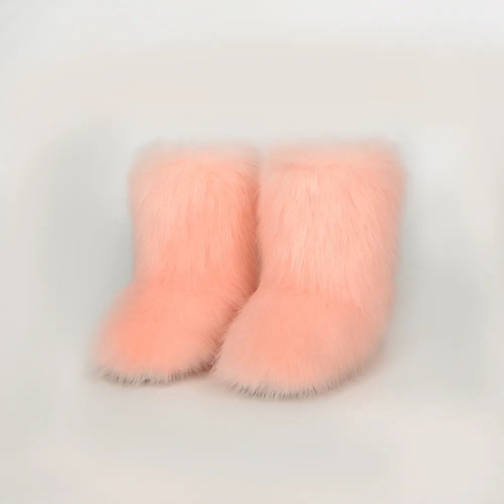 Thermal Fuzzy Platform Boots - Watermelon Pink