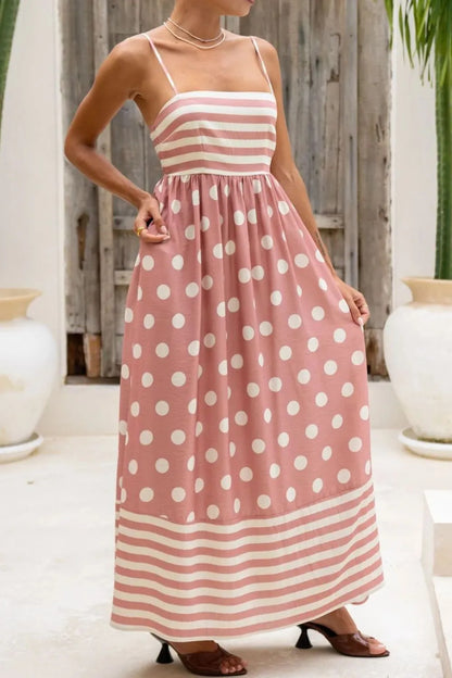 Polka Dot Square Neck Cami Dress -