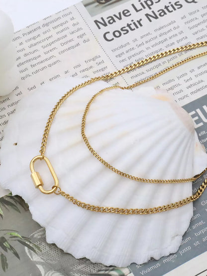 18K Gold-Plated Double Layered Necklace -