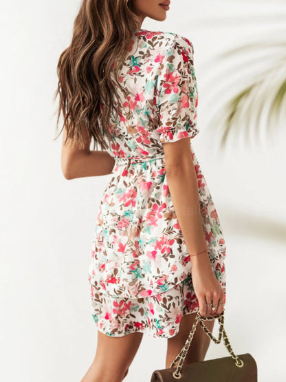 Floral Layered Mini Dress -