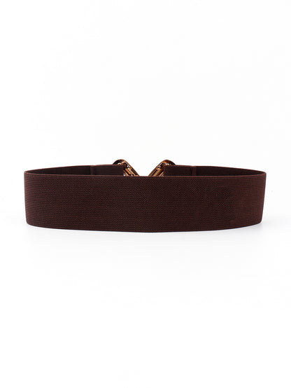 Geometric Buckle Elastic Wide Belt -