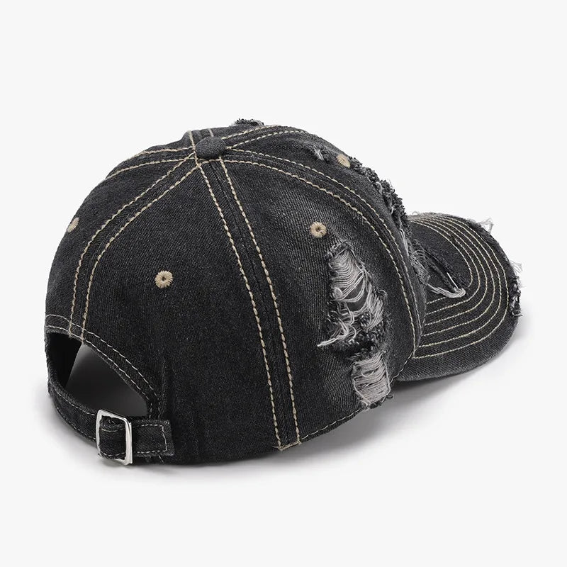 Distressed Adjustable Cotton Baseball Cap -