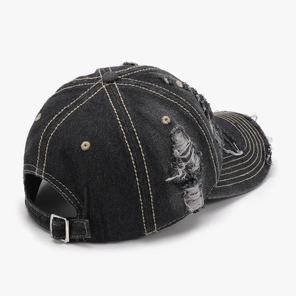 Distressed Adjustable Cotton Baseball Cap -