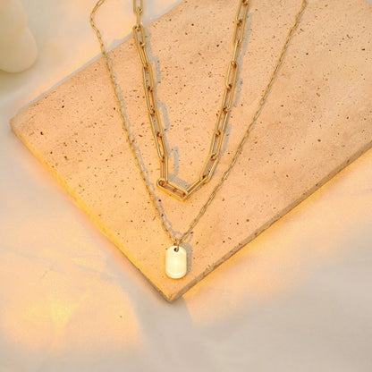 18K Gold-Plated Double Layered Necklace -