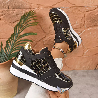 Lace Up Round Toe Sneakers -