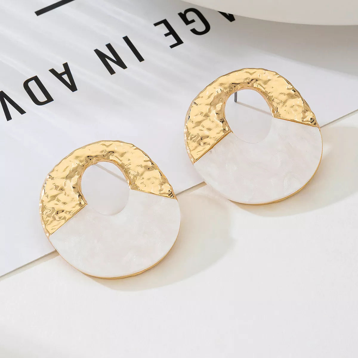 Circle Pendant Necklace and Earrings Jewelry Set -