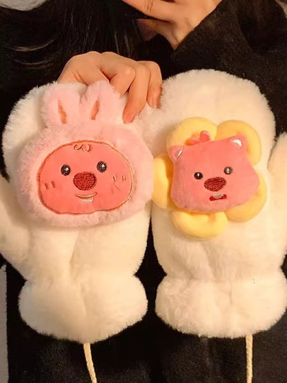 Cartoon Plush Warm Gloves -