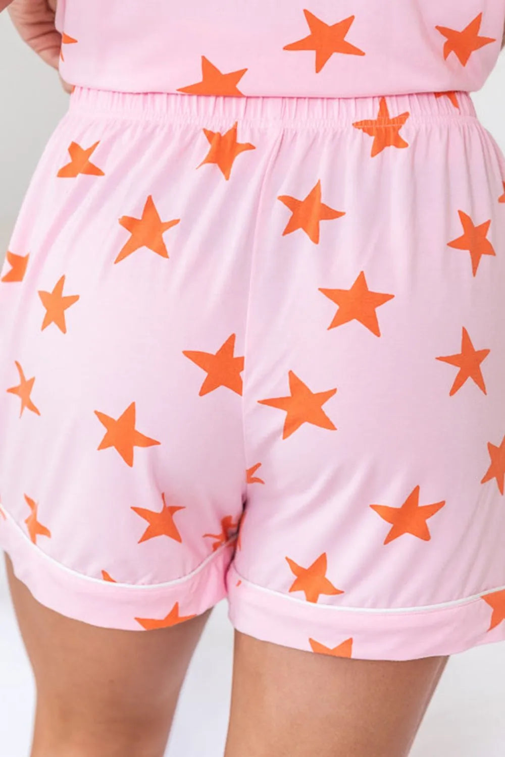 Star Print Short Sleeve Shirt and Shorts Set -