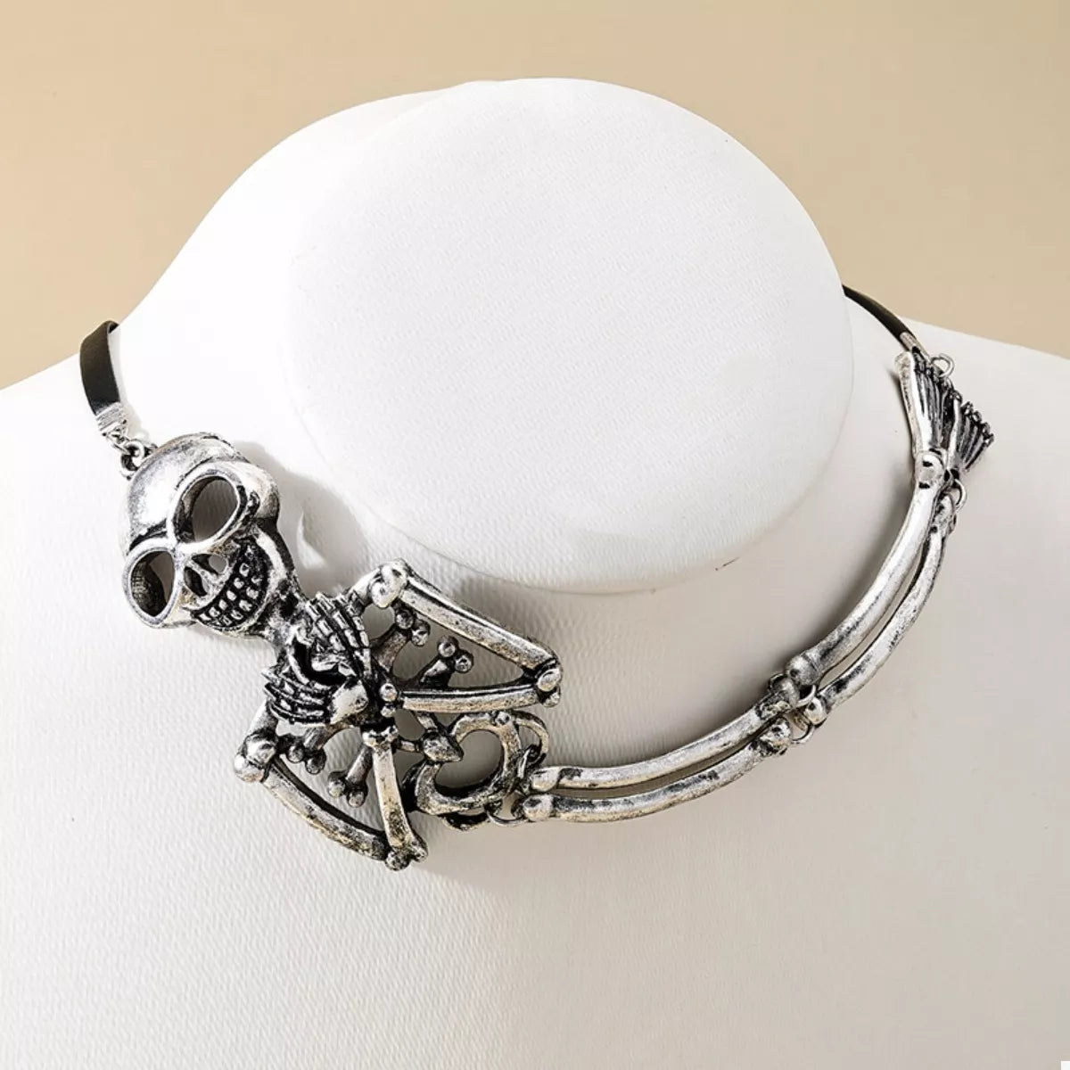 Skull Necklace and Bracelet Jewelry Set -