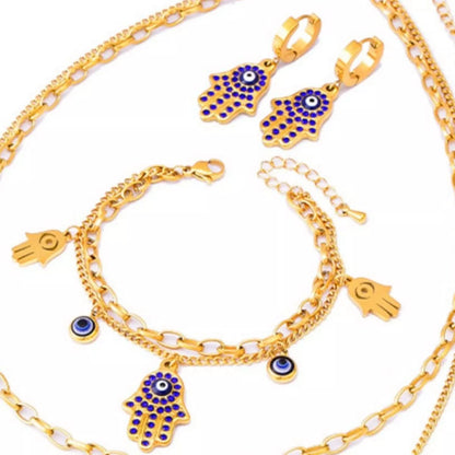 Gold-Plated Hand Charm Jewelry Set -
