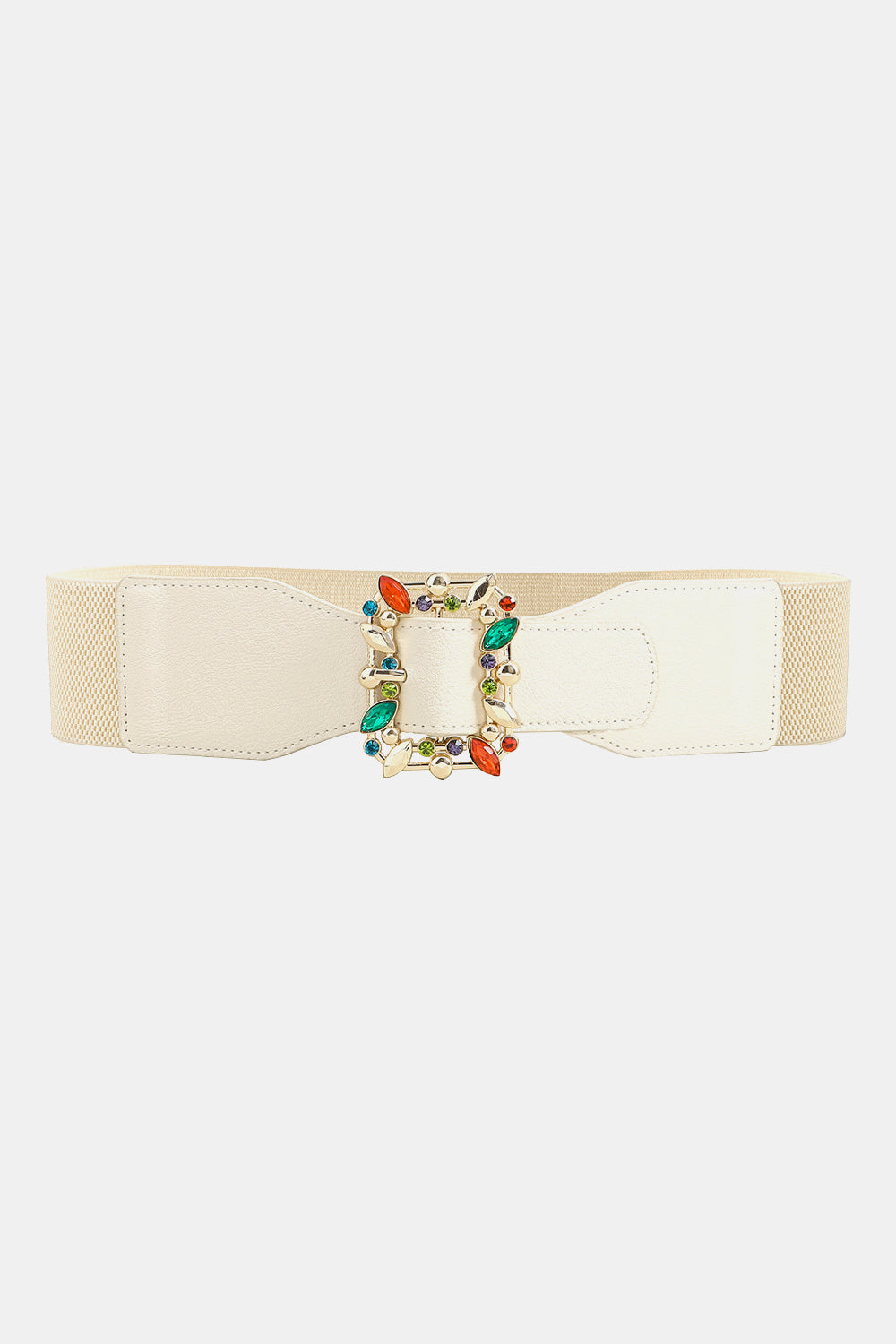 Multicolored Leaf Buckle Elastic Belt -