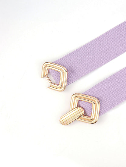 Geometric Buckle Elastic Wide Belt -