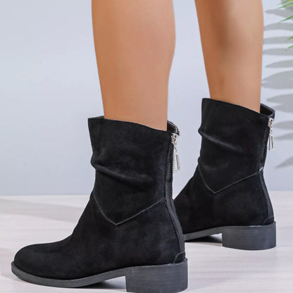 Point Toe Block Heels Boots -