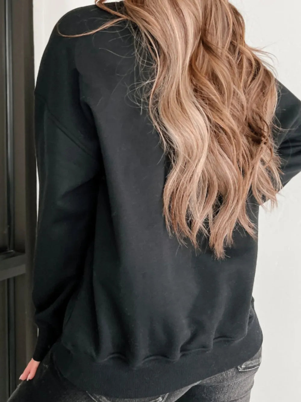MARDI GRAS Round Neck Drop Shoulder Sweatshirt -