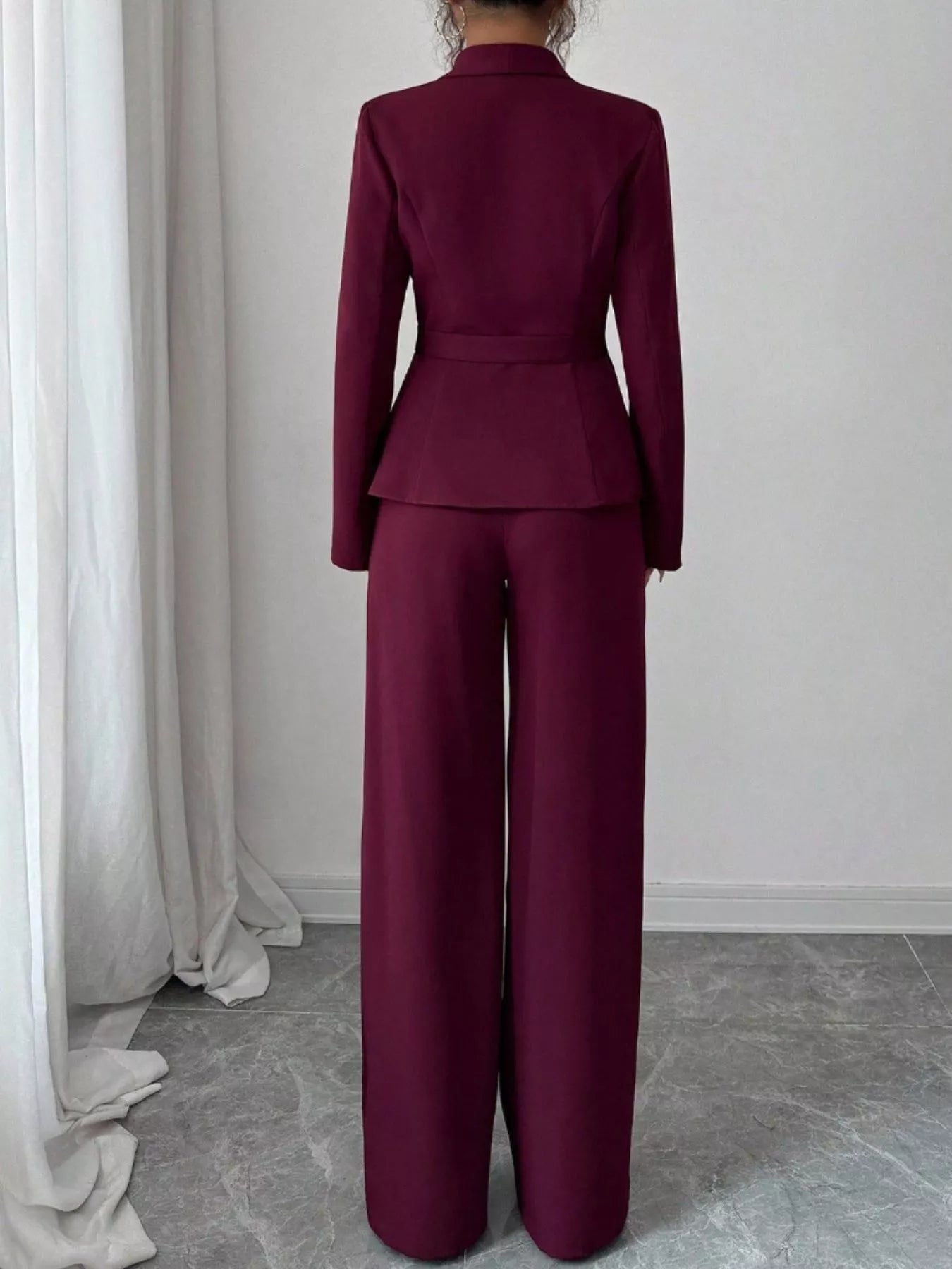 One Button Blazer and Pants Set -