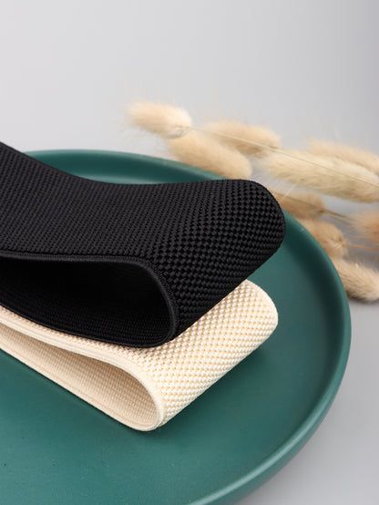 PU Elastic Wide Belt with Alloy Buckle -