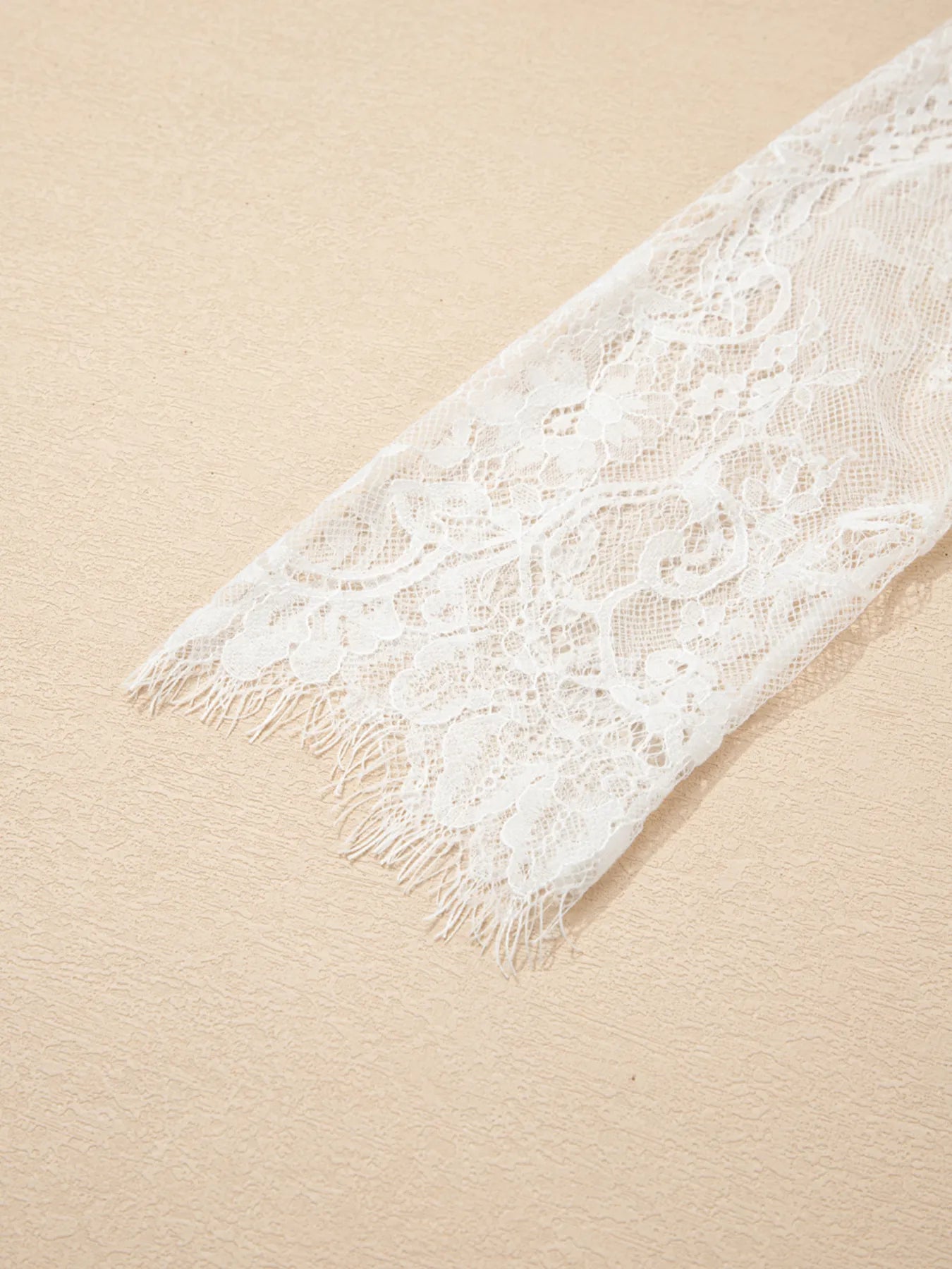 Lace Sleeve Patchwork Faux Fuzzy Sweater -