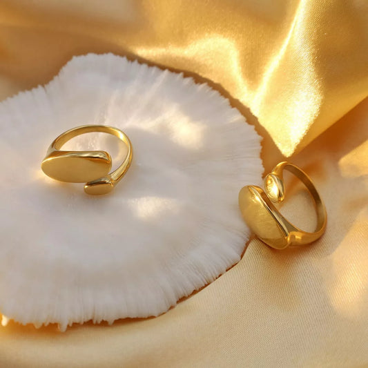 18K Gold-Plated Bypass Ring - Gold One Size