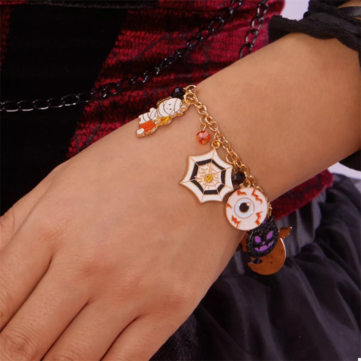 18K Gold-Plated Halloween Charm Bracelet -