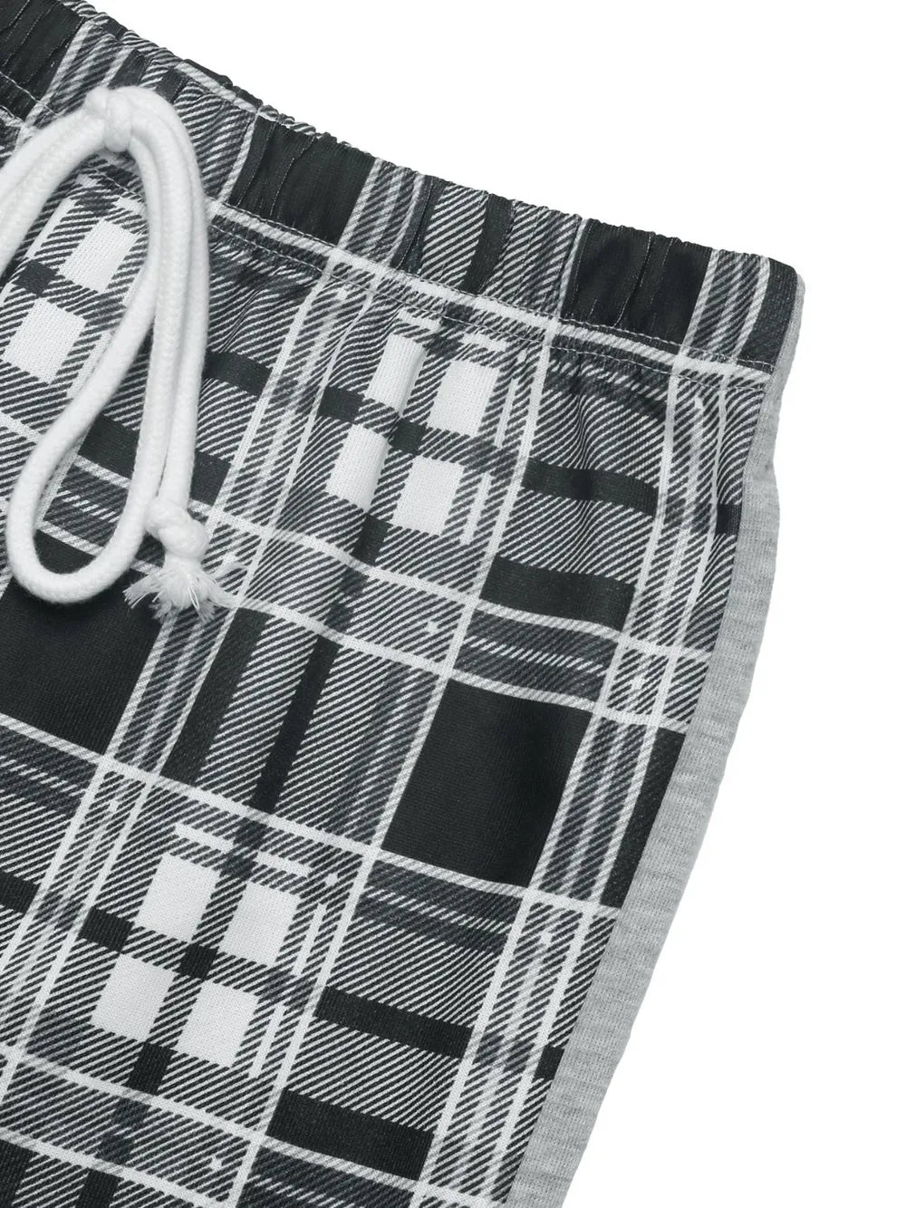 Drawstring Plaid Wide Leg Pants -