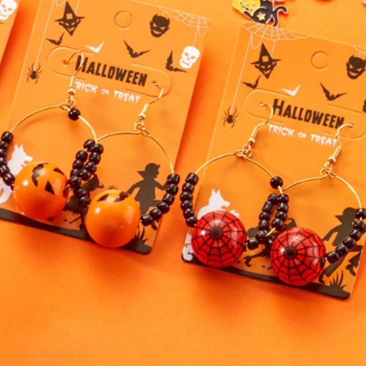 18K Gold-Plated Halloween Bead Earrings -