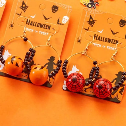 18K Gold-Plated Halloween Bead Earrings -