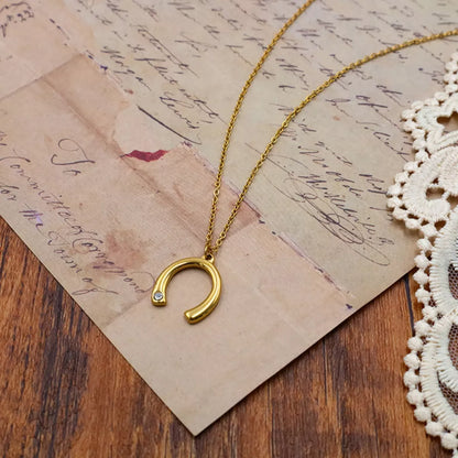Horseshoe Pendant Necklace -