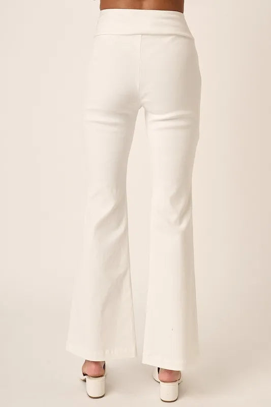 Surplice V-Waist Flare Pants -