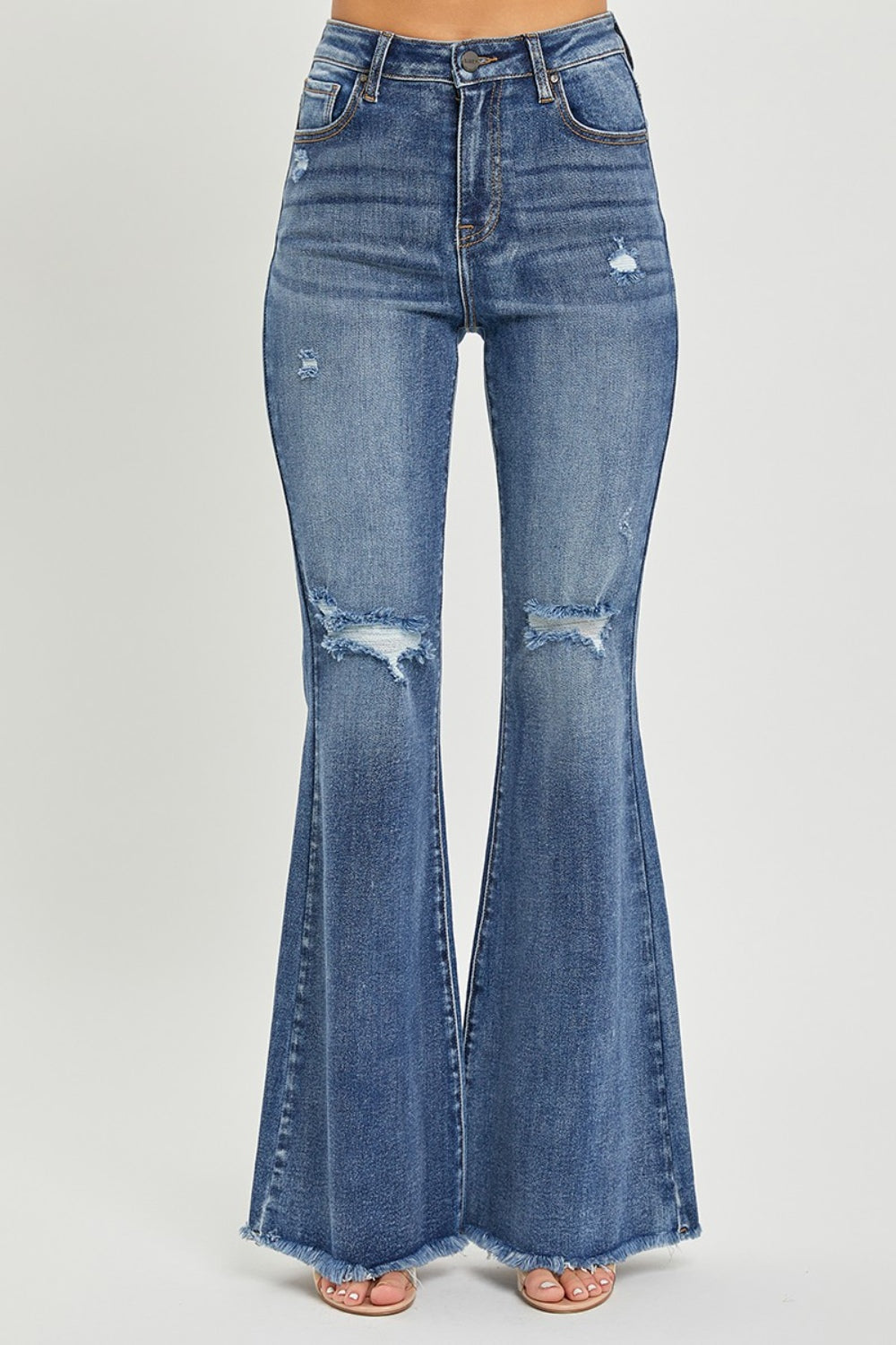 High Waist Distressed Fare Jeans